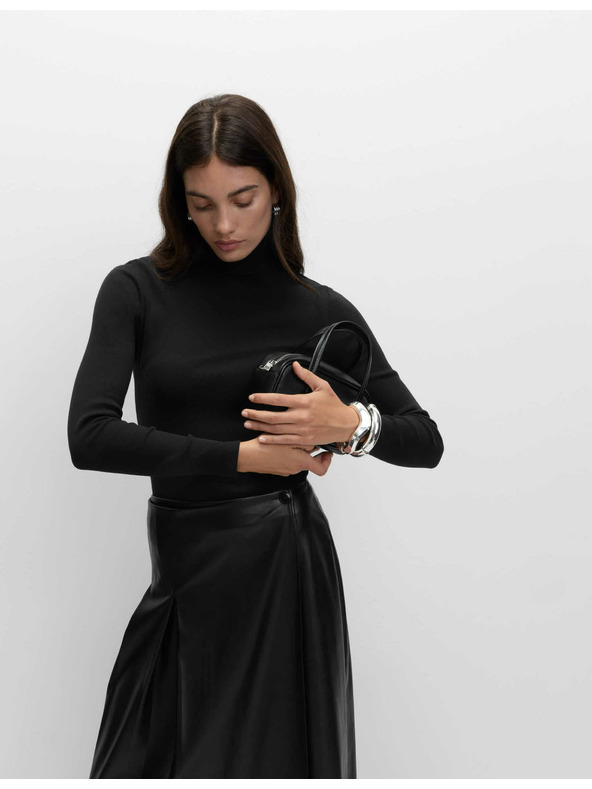 Marks & Spencer Rebrasti top s visokim ovratnikom i visokim udjelom pamuka Marks & Spencer crna