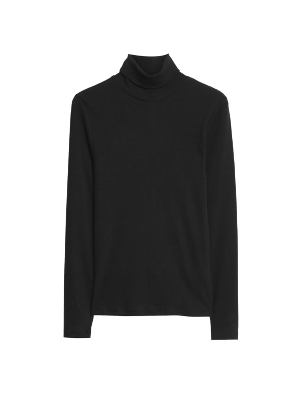 Marks & Spencer Rebrasti top s visokim ovratnikom i visokim udjelom pamuka Marks & Spencer crna