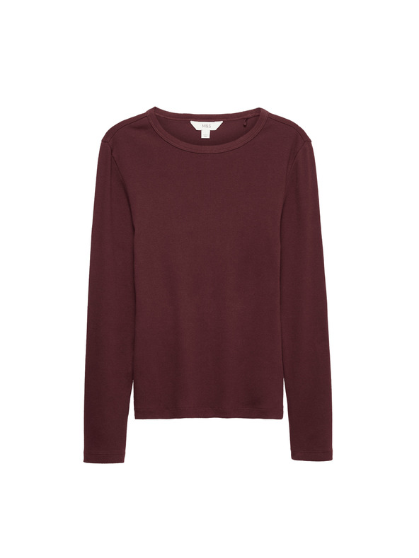 Marks & Spencer Rebrasti top s visokim udjelom pamuka Marks & Spencer crvena