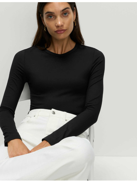 Marks & Spencer Top s dugim rukavima uskog kroja Marks & Spencer crna