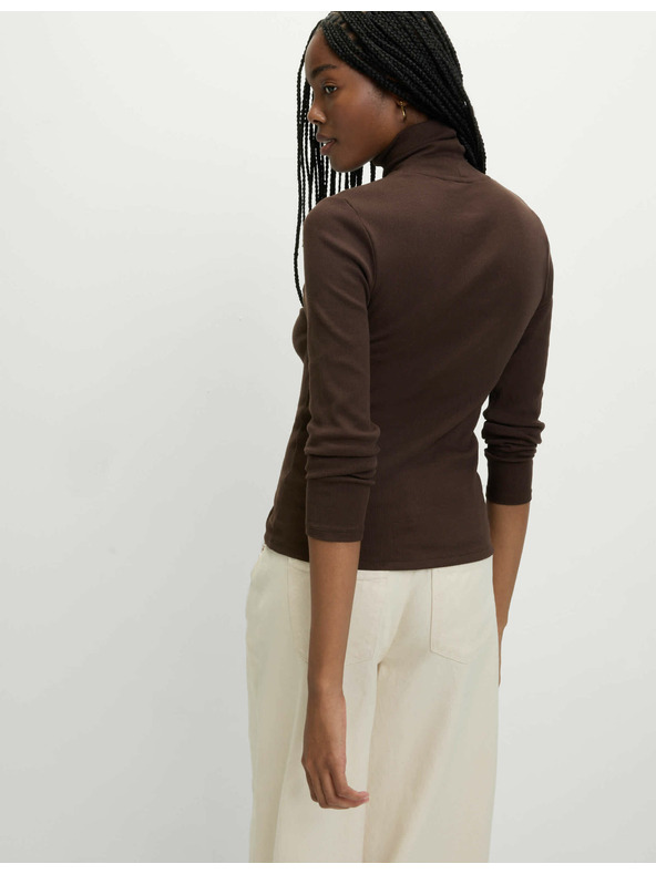 Marks & Spencer Rebrasti top s visokim ovratnikom i visokim udjelom pamuka Marks & Spencer smeđa