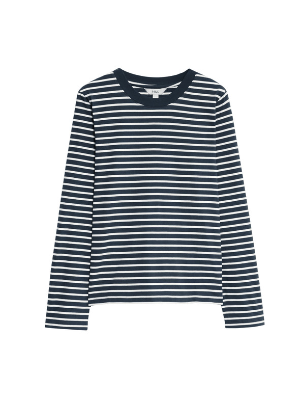Marks & Spencer Top od čistog pamuka za svakodnevno nošenje Marks & Spencer mornarsko plava