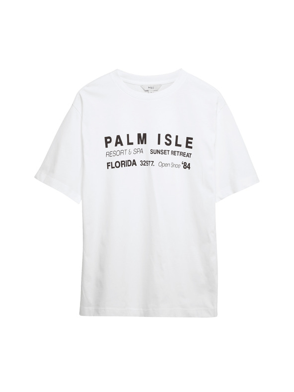 Marks & Spencer Majica velikih veličina s natpisom, od čistog pamuka Marks & Spencer smeđa