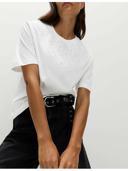 Marks & Spencer Ukrašena Lucky majica od čistog pamuka Marks & Spencer bijela