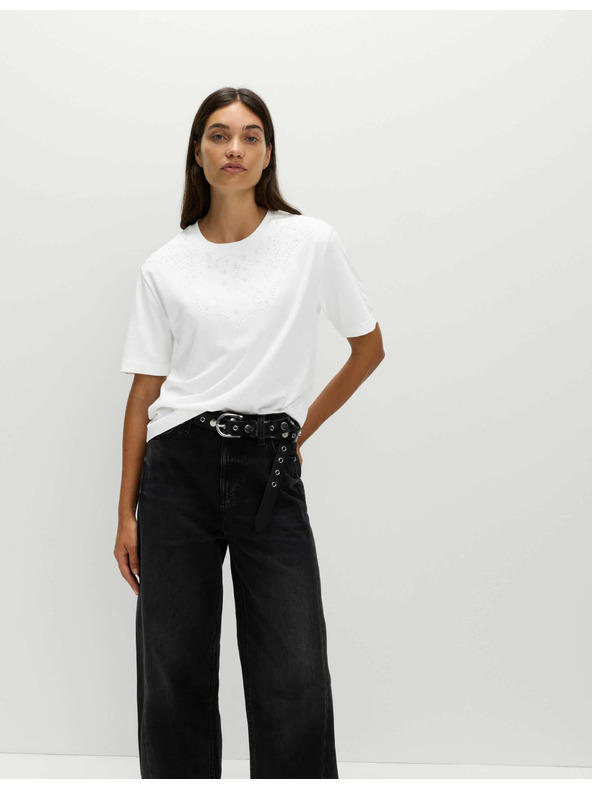 Marks & Spencer Ukrašena Lucky majica od čistog pamuka Marks & Spencer bijela