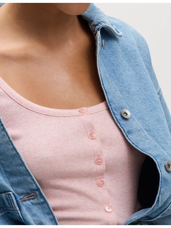 Marks & Spencer Top s ovalnim izrezom, otvorenim ovratnika i visokim udjelom pamuka Marks & Spencer ružičasta