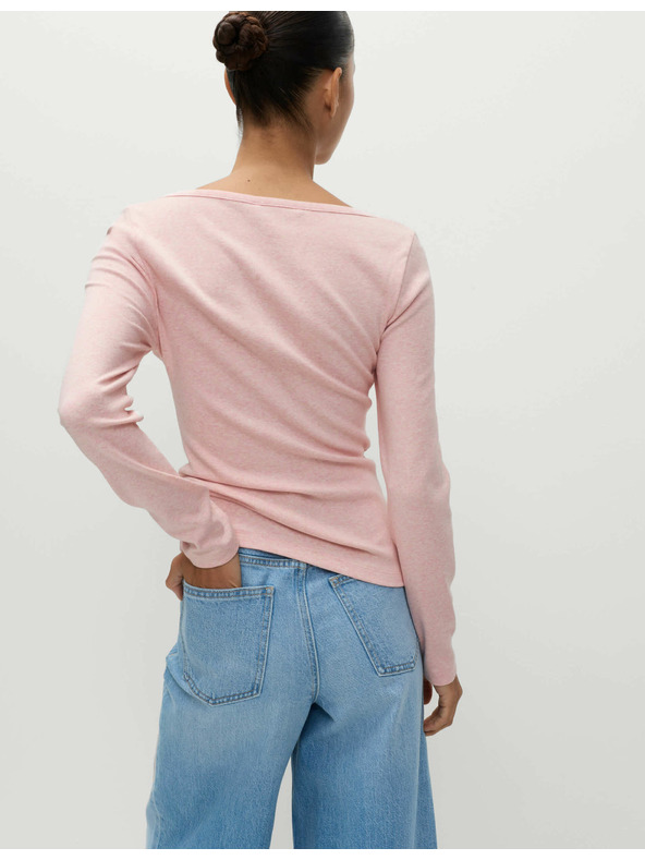 Marks & Spencer Top s ovalnim izrezom, otvorenim ovratnika i visokim udjelom pamuka Marks & Spencer ružičasta