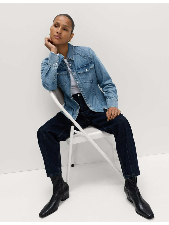 Marks & Spencer Kovbojska traper košulja Marks & Spencer mornarsko plava