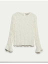 Marks & Spencer Čipkasta teksturirana bluza s okruglim izrezom Marks & Spencer krem