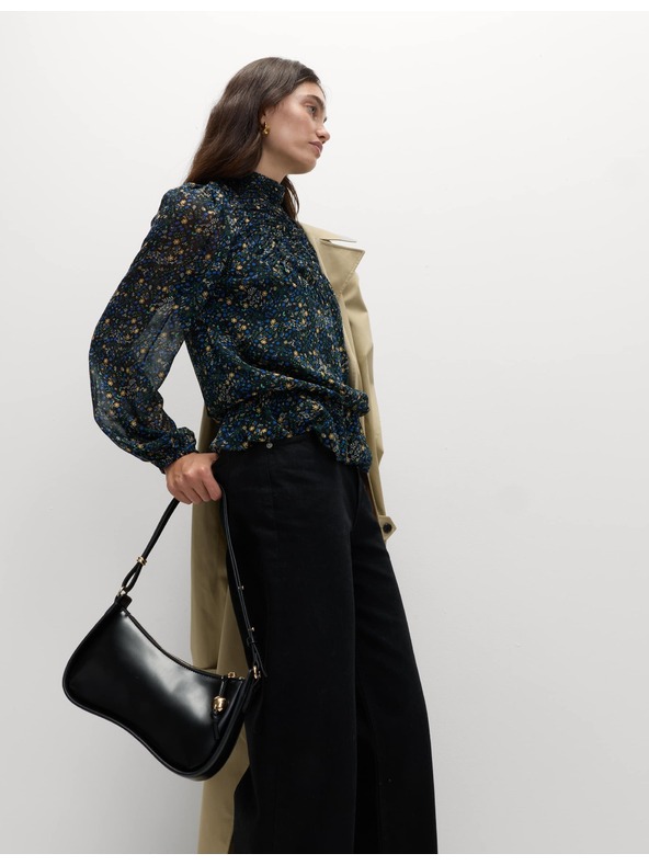 Marks & Spencer Cvjetasta bluza s dugim rukavima Marks & Spencer crna