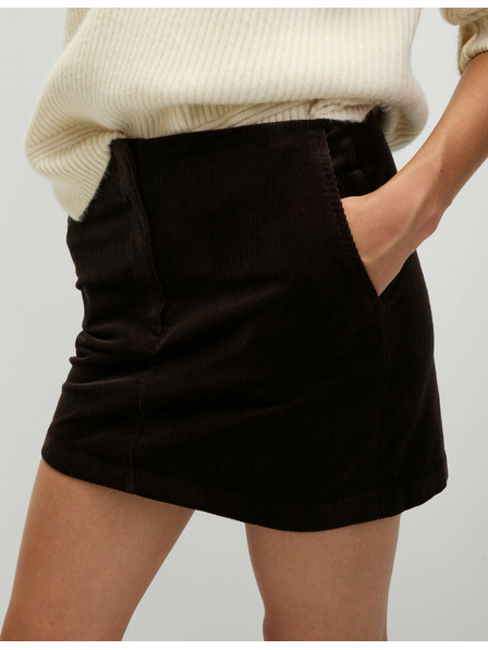 Marks & Spencer Mini suknja A-kroja s visokim udjelom conte Marks & Spencer smeđa