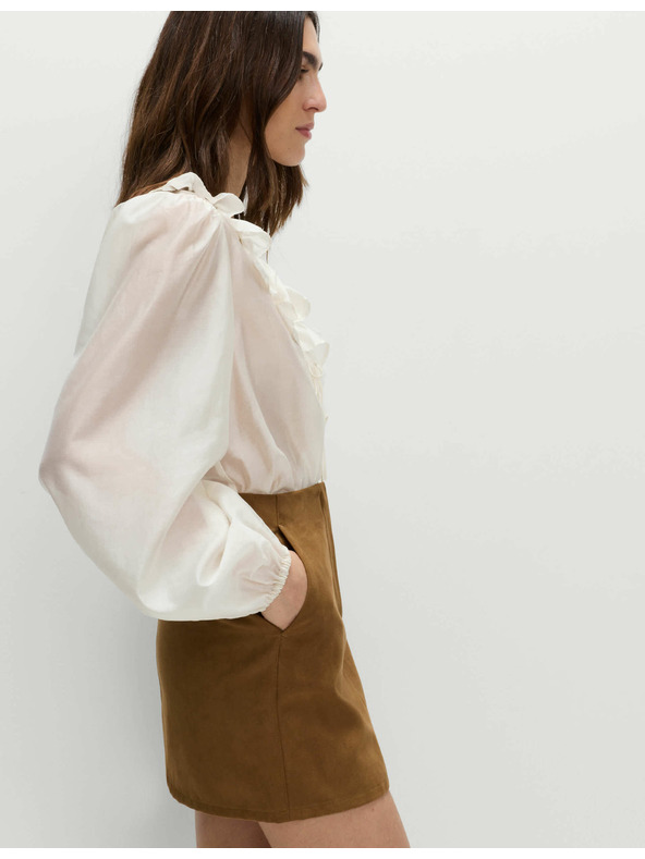 Marks & Spencer Mini suknja A-kroja sa somotastim izgledom Marks & Spencer smeđa