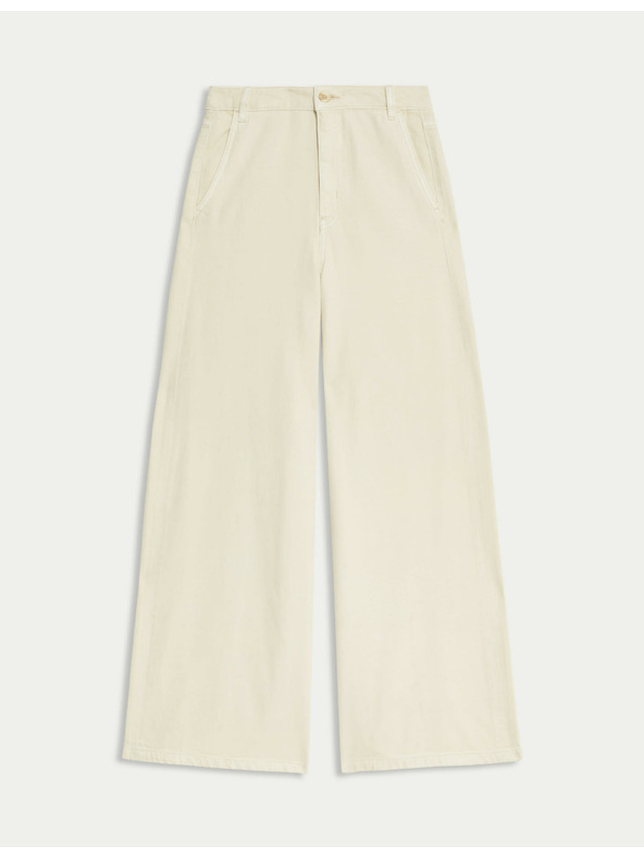 Marks & Spencer Palazzo hlače s visokim udjelom pamuka Marks & Spencer krem
