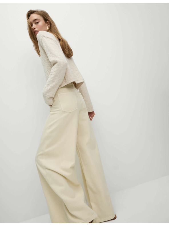 Marks & Spencer Palazzo hlače s visokim udjelom pamuka Marks & Spencer krem