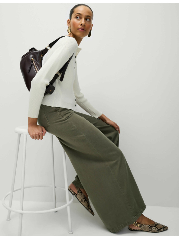 Marks & Spencer Palazzo hlače s visokim udjelom pamuka Marks & Spencer smeđa