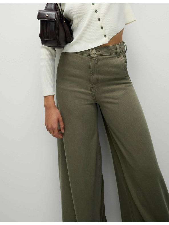 Marks & Spencer Palazzo hlače s visokim udjelom pamuka Marks & Spencer smeđa