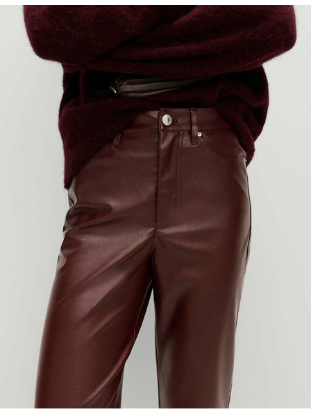 Marks & Spencer Hlače od umjetne kože ravnih nogavica Marks & Spencer crvena