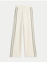 Marks & Spencer Džersej hlače sa prugom sa strane i širokim nogavicama Marks & Spencer krem