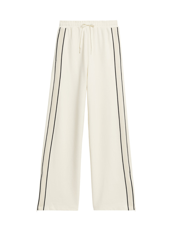 Marks & Spencer Džersej hlače sa prugom sa strane i širokim nogavicama Marks & Spencer krem