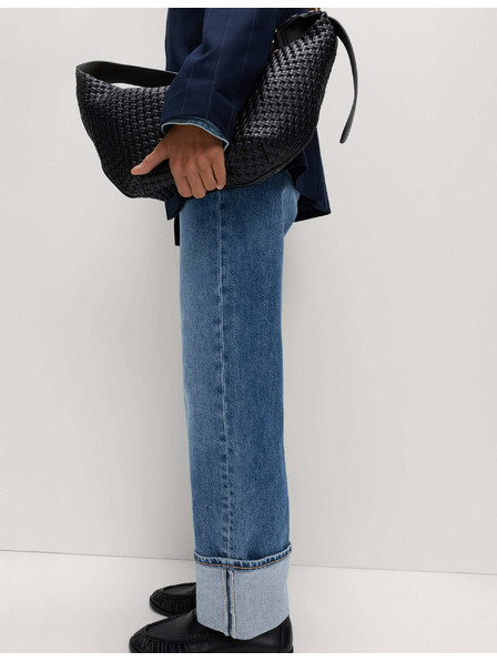 Marks & Spencer Traperice proširenih preklopljenih nogavica i srednjeg struka Marks & Spencer mornarsko plava