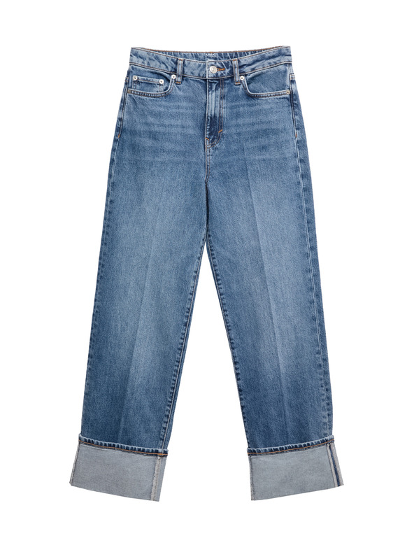 Marks & Spencer Traperice proširenih preklopljenih nogavica i srednjeg struka Marks & Spencer mornarsko plava