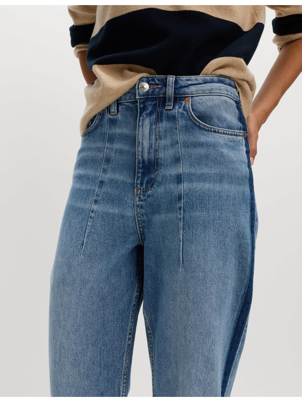 Marks & Spencer Traperice ravnih nogavica sa srednjim strukom i dekorativnim detaljima Marks & Spencer mornarsko plava