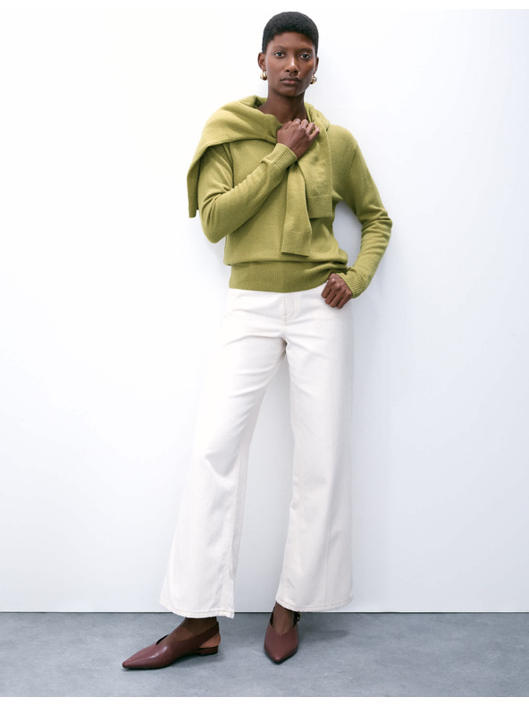 Marks & Spencer Pulover od čistog kašmira, s teksturom i okruglim izrezom Marks & Spencer zelena