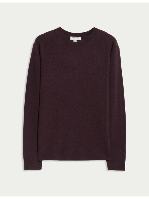 Marks & Spencer Pulover od čistog kašmira, s teksturom i okruglim izrezom Marks & Spencer ljubičasta