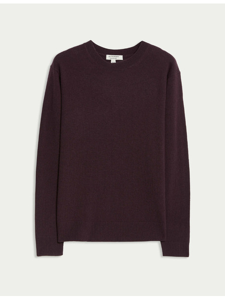 Marks & Spencer Pulover od čistog kašmira, s teksturom i okruglim izrezom Marks & Spencer ljubičasta