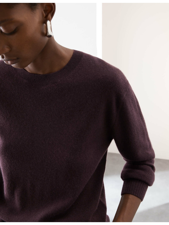 Marks & Spencer Pulover od čistog kašmira, s teksturom i okruglim izrezom Marks & Spencer ljubičasta
