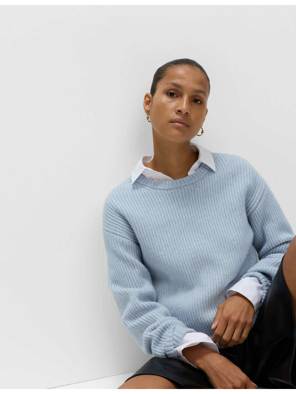 Marks & Spencer Prugasti džemper od meke prediva s okruglim izrezom Marks & Spencer plava