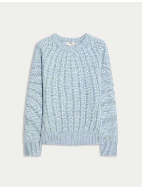 Marks & Spencer Prugasti džemper od meke prediva s okruglim izrezom Marks & Spencer plava