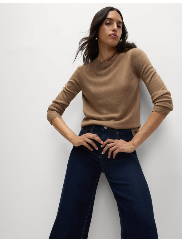 Marks & Spencer Marks & Spencer iznimno meki džemper s izrezom prema vratu smeđa