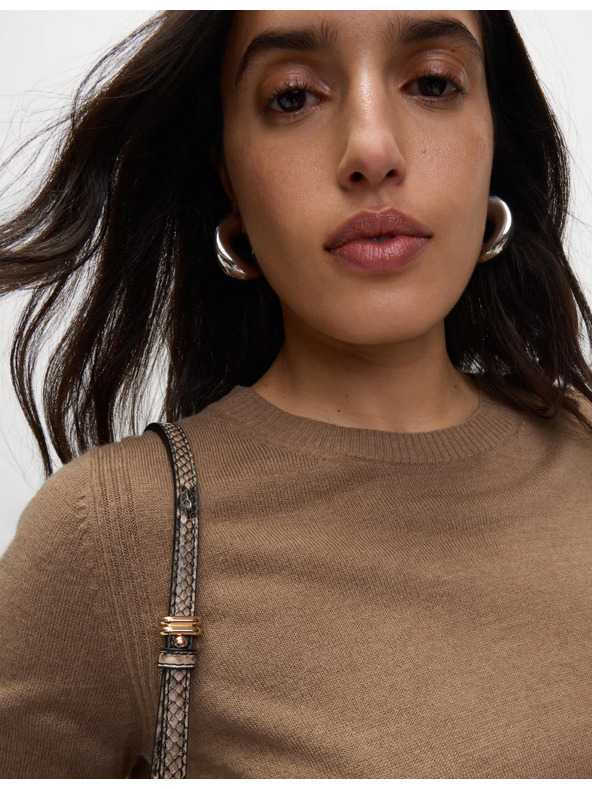 Marks & Spencer Marks & Spencer iznimno meki džemper s izrezom prema vratu smeđa