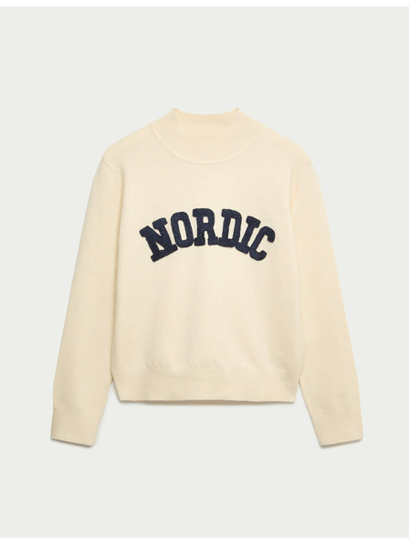 Marks & Spencer Marks & Spencer džemper sa stojeći ovratnik krem