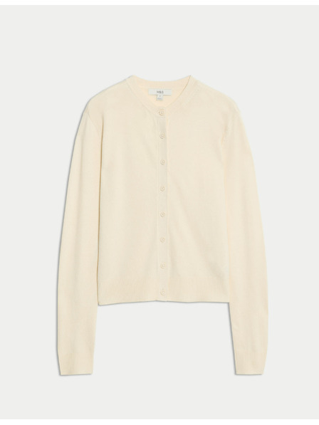 Marks & Spencer Kardigan s okruglim izrezom i gumbima sprijeda Marks & Spencer krem