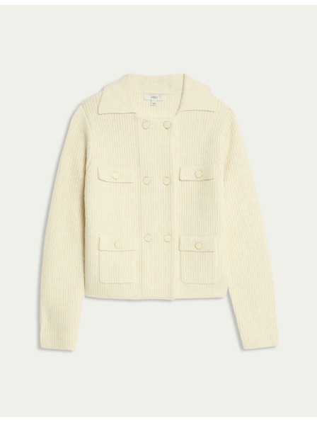 Marks & Spencer Pleteni prsluk s puhastim vlaknima i ukrasnim džepovima Marks & Spencer krem