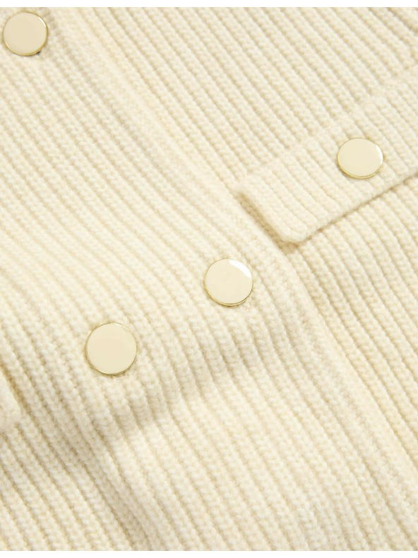 Marks & Spencer Pleteni prsluk s puhastim vlaknima i ukrasnim džepovima Marks & Spencer krem