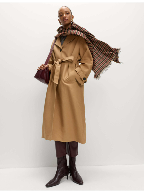 Marks & Spencer Dugački trench kaput s pojasom, visok udio pamuka Marks & Spencer smeđa
