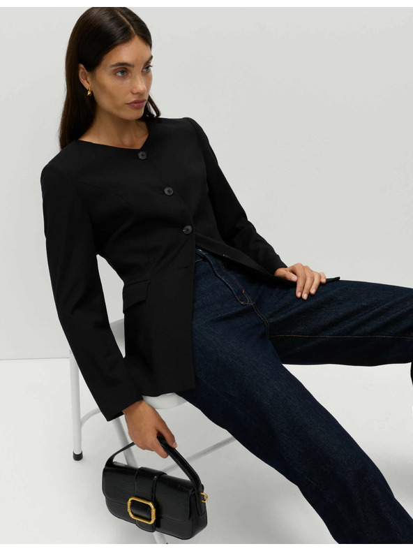 Marks & Spencer Jakna bez ovratnika Marks & Spencer crna