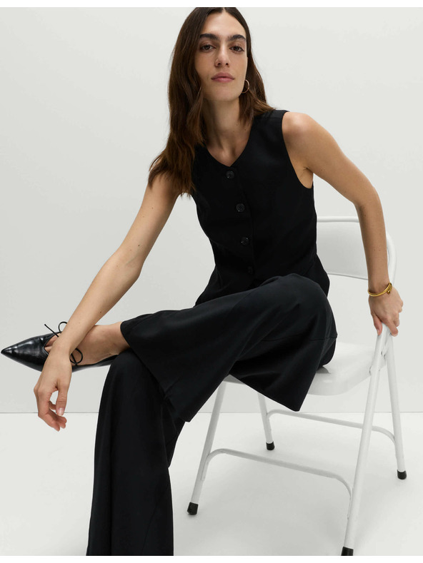 Marks & Spencer Prošiveni prsluk bez ovratnika Marks & Spencer crna