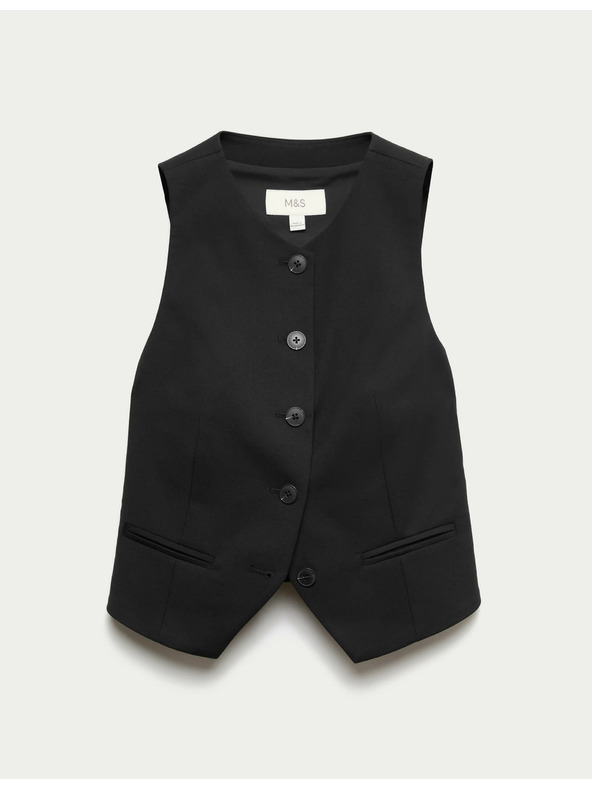 Marks & Spencer Prošiveni prsluk bez ovratnika Marks & Spencer crna