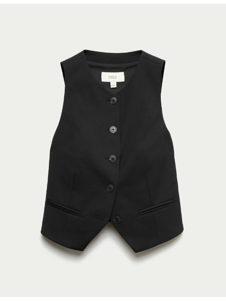 Marks & Spencer Prošiveni prsluk bez ovratnika Marks & Spencer crna