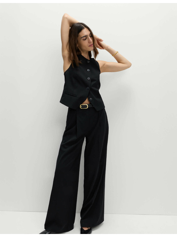 Marks & Spencer Prošiveni prsluk bez ovratnika Marks & Spencer crna