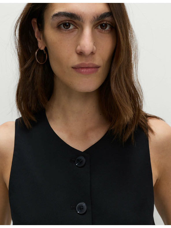 Marks & Spencer Prošiveni prsluk bez ovratnika Marks & Spencer crna