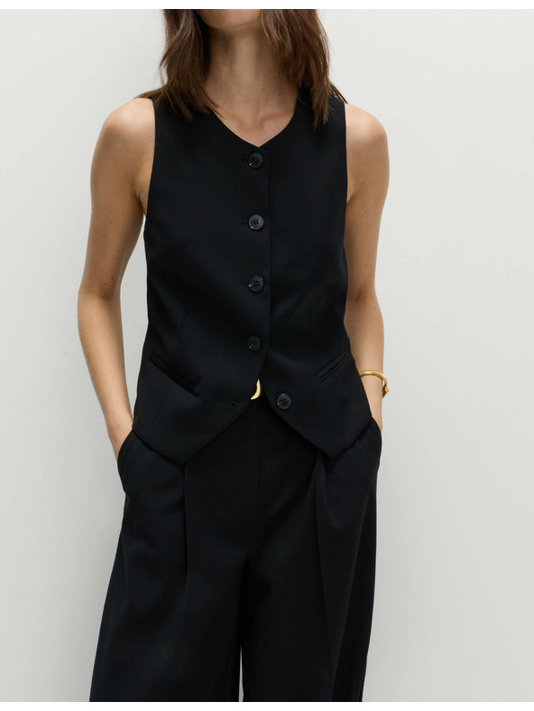 Marks & Spencer Prošiveni prsluk bez ovratnika Marks & Spencer crna