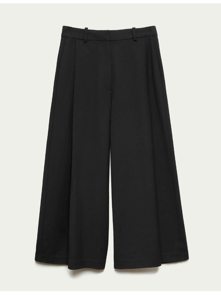 Marks & Spencer Tkana nabrana hlačasta suknja s širokim nogavicama Marks & Spencer crna