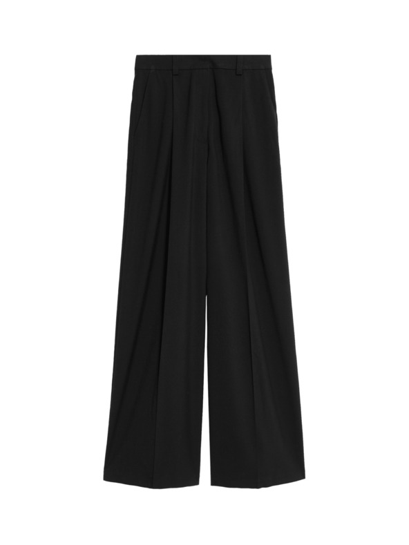 Marks & Spencer Nabrane hlače sa širokim nogavicama Marks & Spencer crna