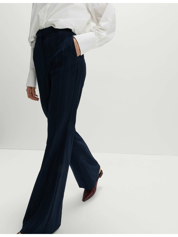 Marks & Spencer Uske zvonaste hlače s prugama Marks & Spencer mornarsko plava