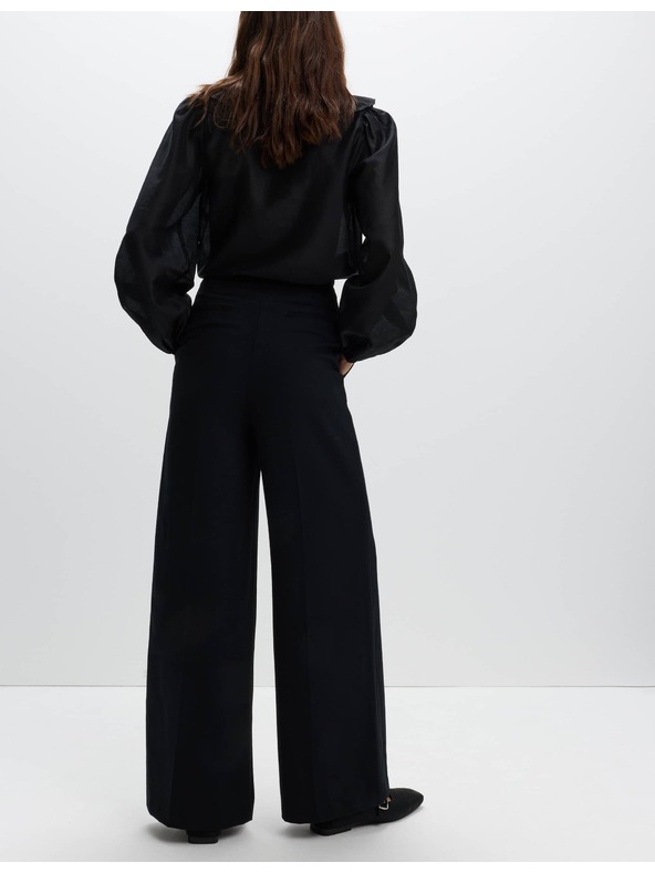 Marks & Spencer Hlače sa stezanjem u struku i širokim nogavicama Marks & Spencer crna